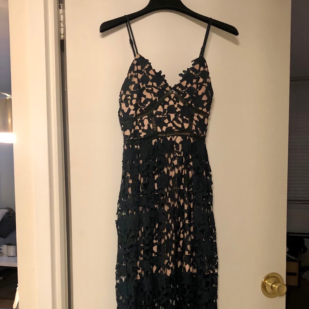 Aqua crochet green dress